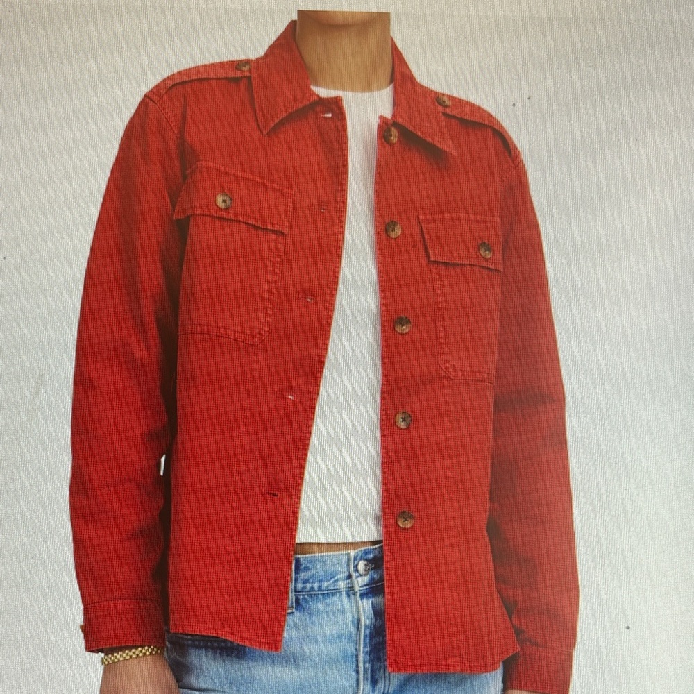 Madewell Easy Utility Shirt Jacket Red